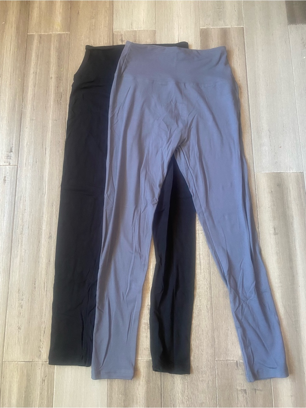 Two Women’s Leggings - Black & Gray - Size Small - Medium